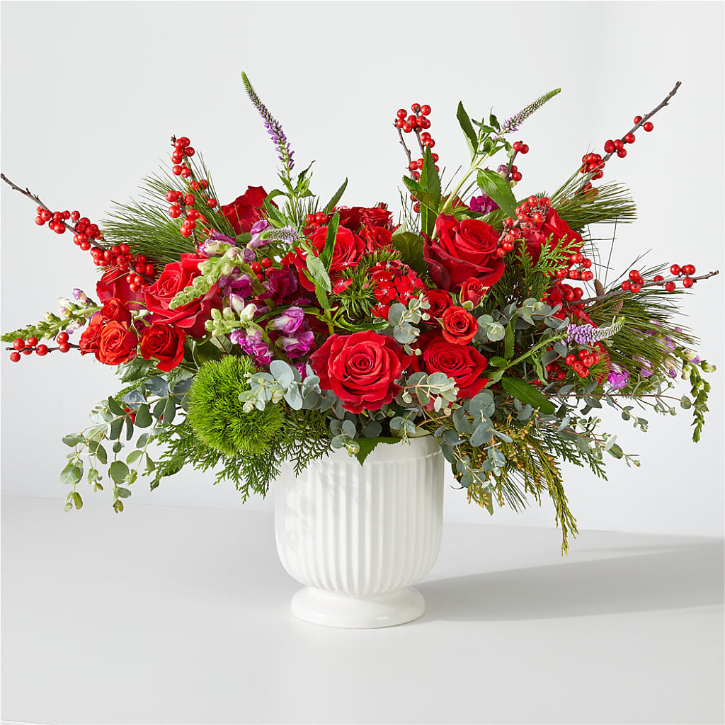 Big Red Bow Bouquet – Golden Gate Flowers, Naples FL