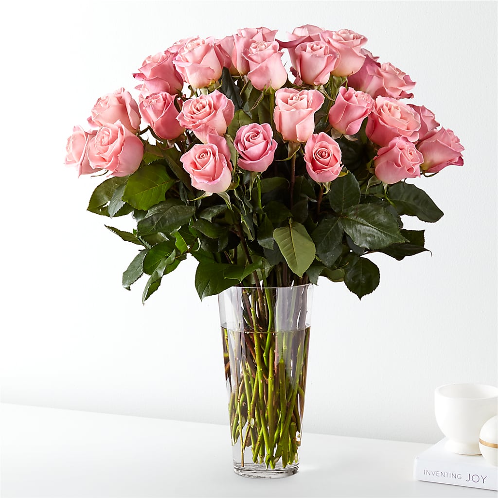 Long Stem Pink Rose Bouquet – Golden Gate Flowers, Naples FL
