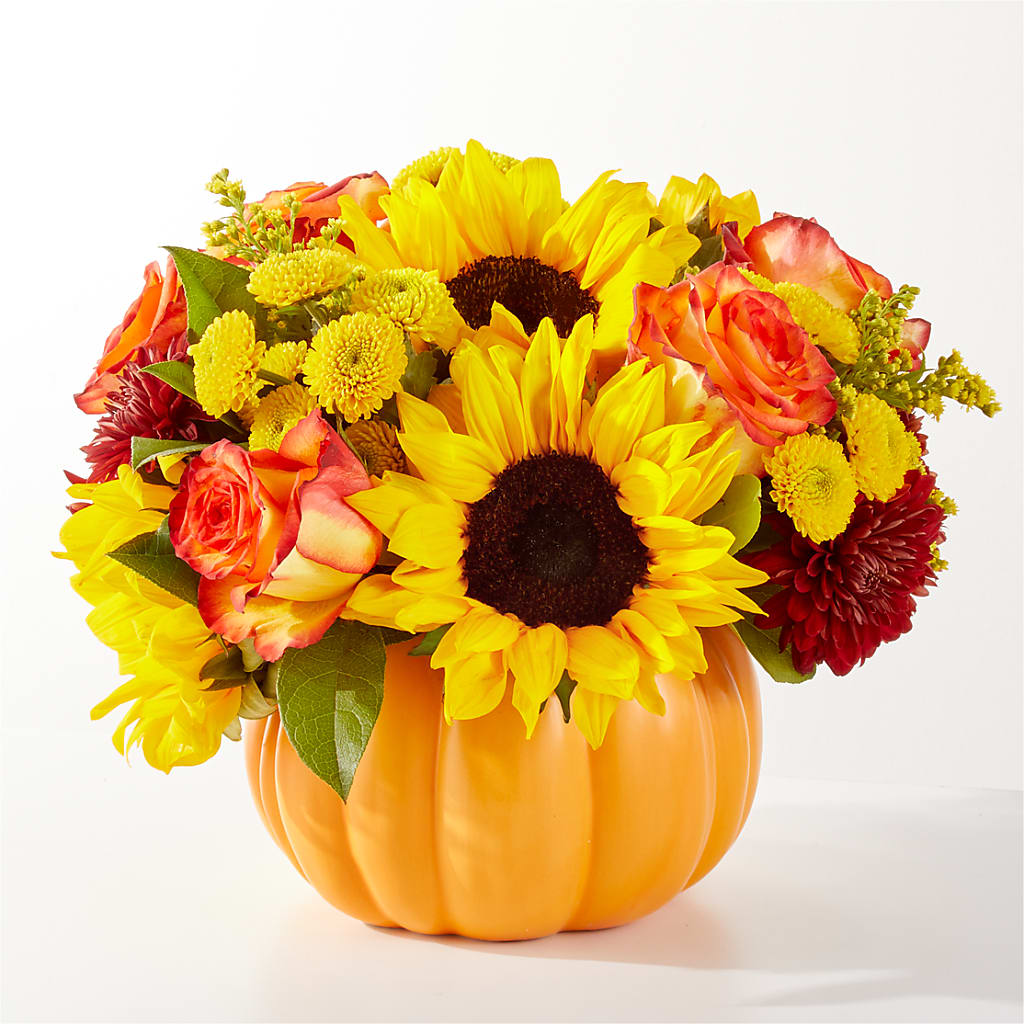 Golden Gourd Pumpkin Bouquet – Golden Gate Flowers, Naples FL