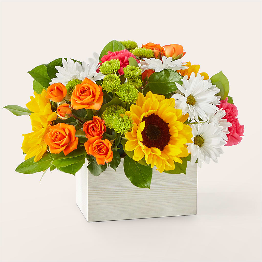 Sun-drenched Blooms Box Bouquet – Golden Gate Flowers, Naples FL