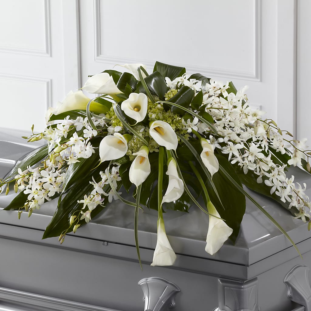 Angel Wings Casket Spray – Golden Gate Flowers, Naples FL