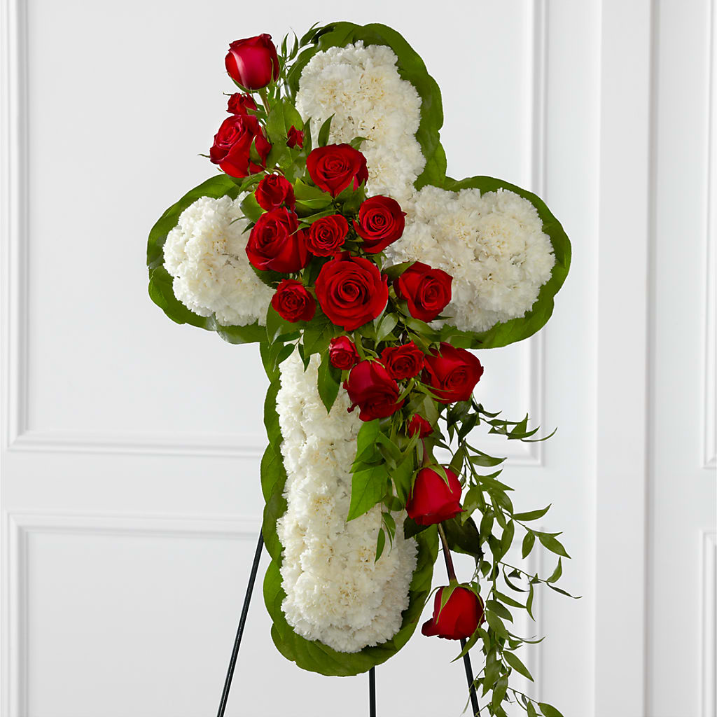 Floral Cross Easel – Golden Gate Flowers, Naples FL