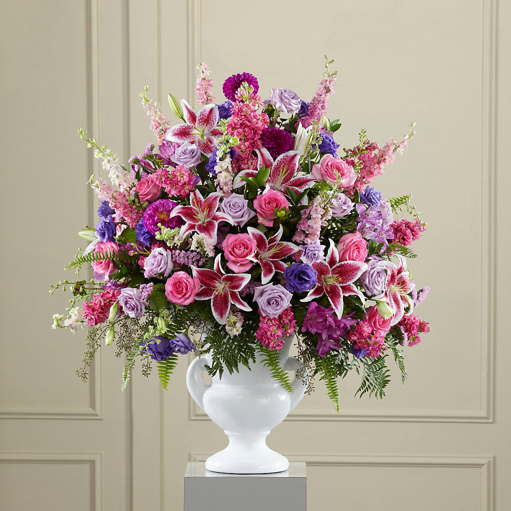 Peaceful Tribute Arrangement – Golden Gate Flowers, Naples FL