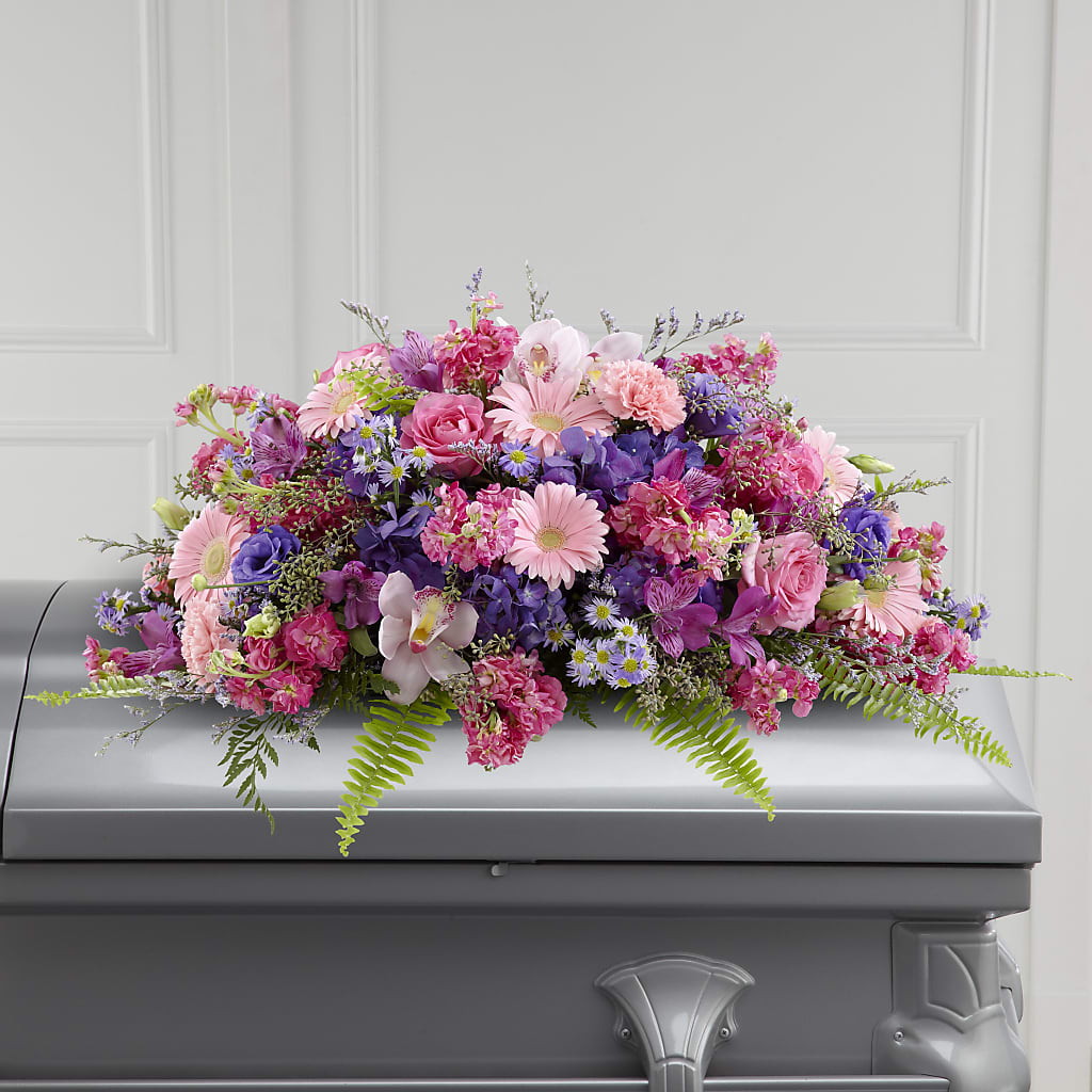 Glorious Garden Casket Spray – Golden Gate Flowers, Naples FL