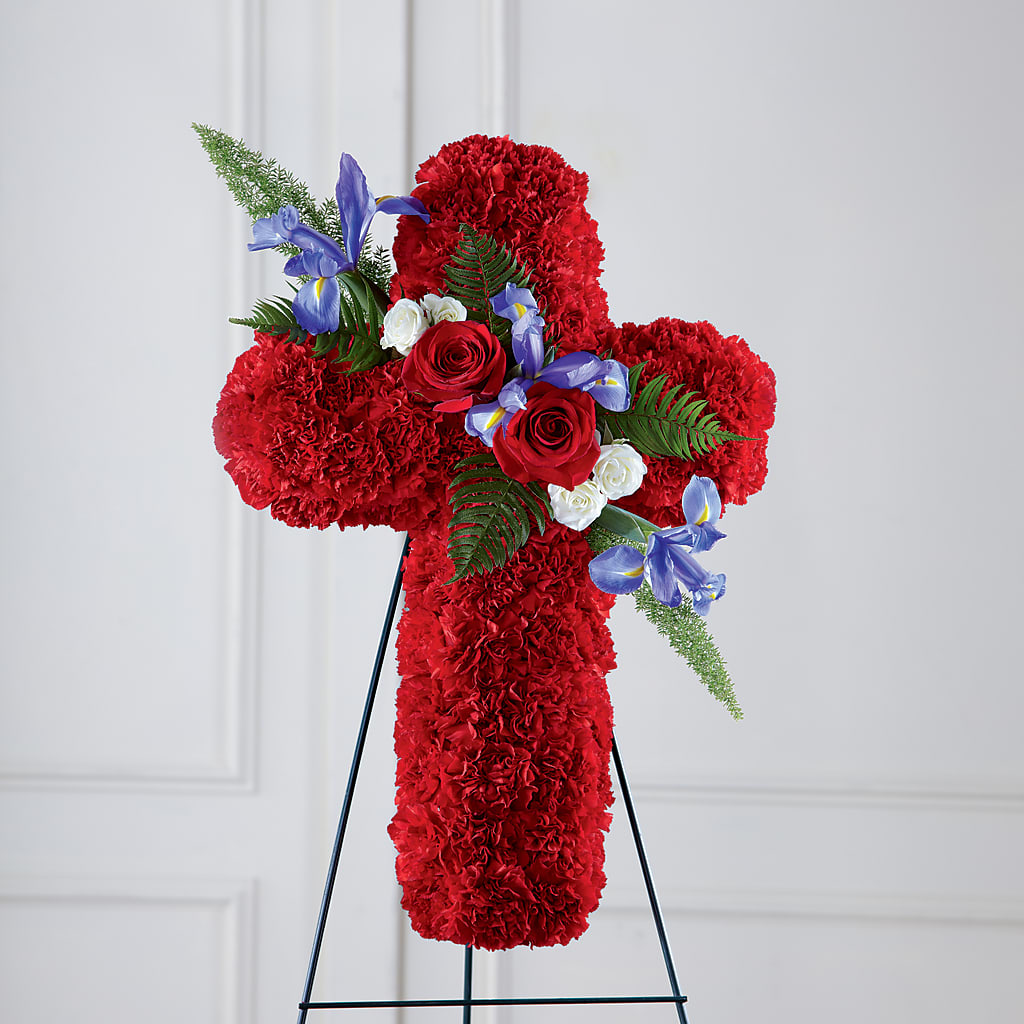 Faithful Hero Floral Cross – Golden Gate Flowers, Naples FL