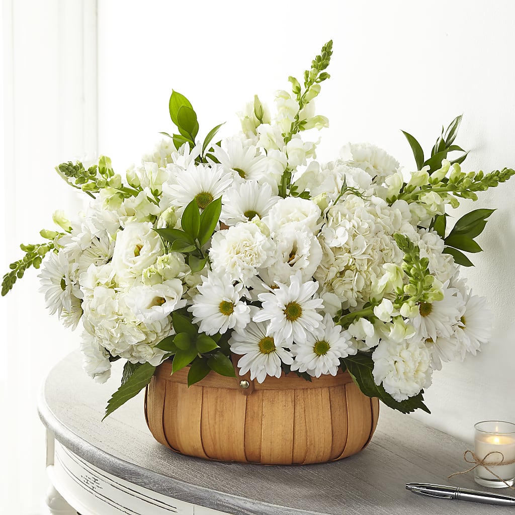 Pure Ivory Basket – Golden Gate Flowers, Naples FL