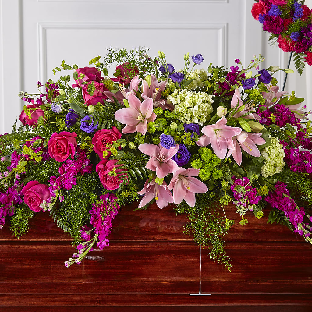 Radiant Tribute Casket Spray – Golden Gate Flowers, Naples FL
