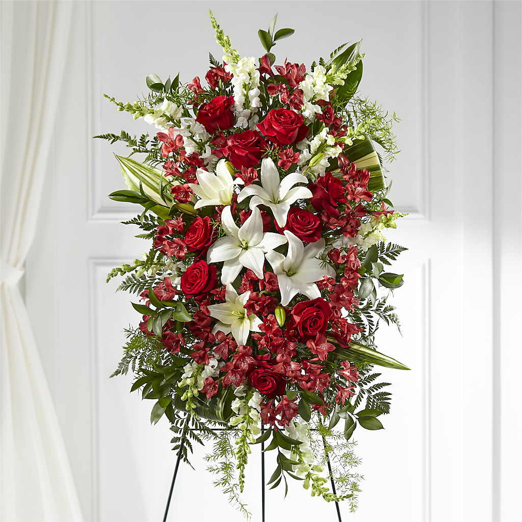 Everlasting Memory Standing Spray – Golden Gate Flowers, Naples FL