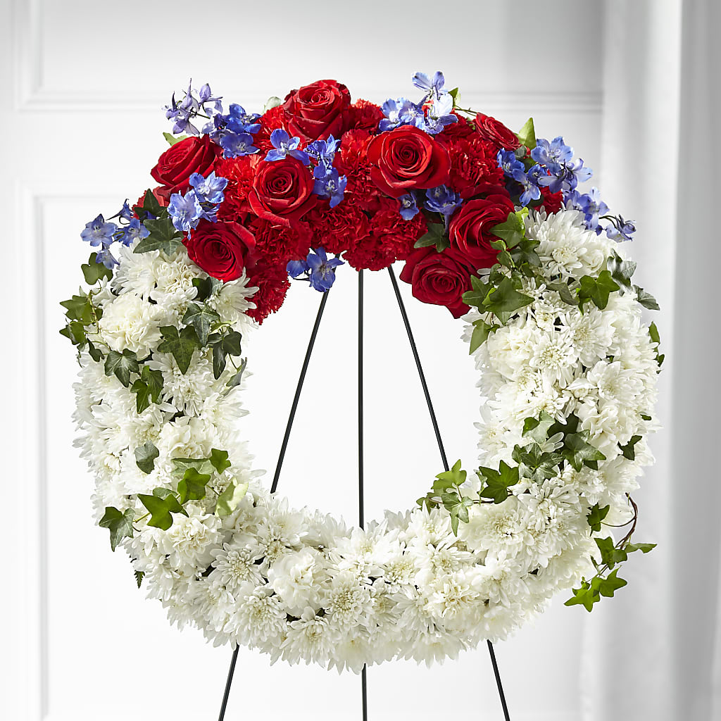 Patriotic Passion Wreath – Golden Gate Flowers, Naples FL