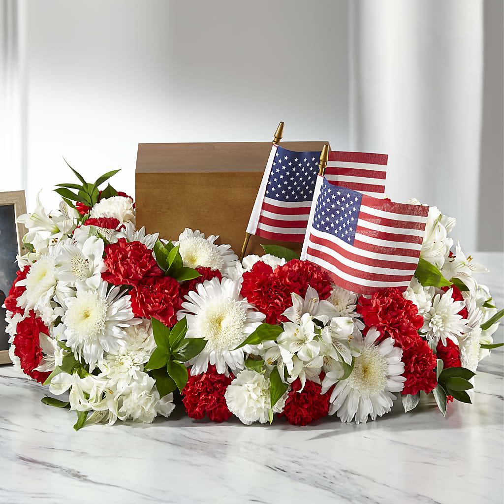 Spirit of Patriotism Cremation Adornment – Golden Gate Flowers, Naples FL