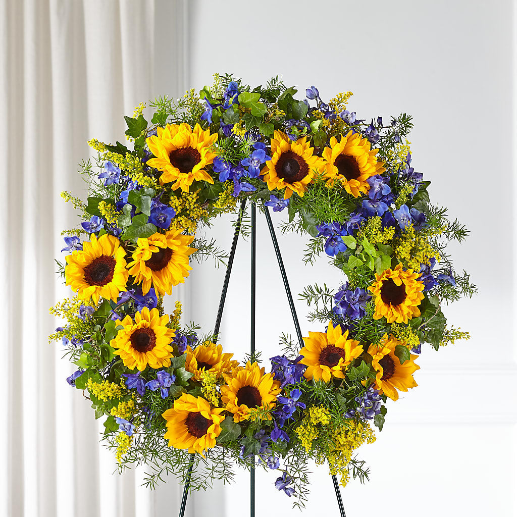 Bright Rays Wreath – Golden Gate Flowers, Naples FL