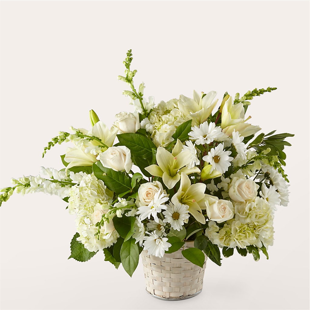 Ivory Elegance Floral Basket – Golden Gate Flowers, Naples FL