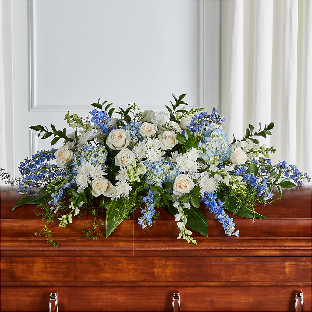 Timeless Essence Casket Spray – Golden Gate Flowers, Naples FL