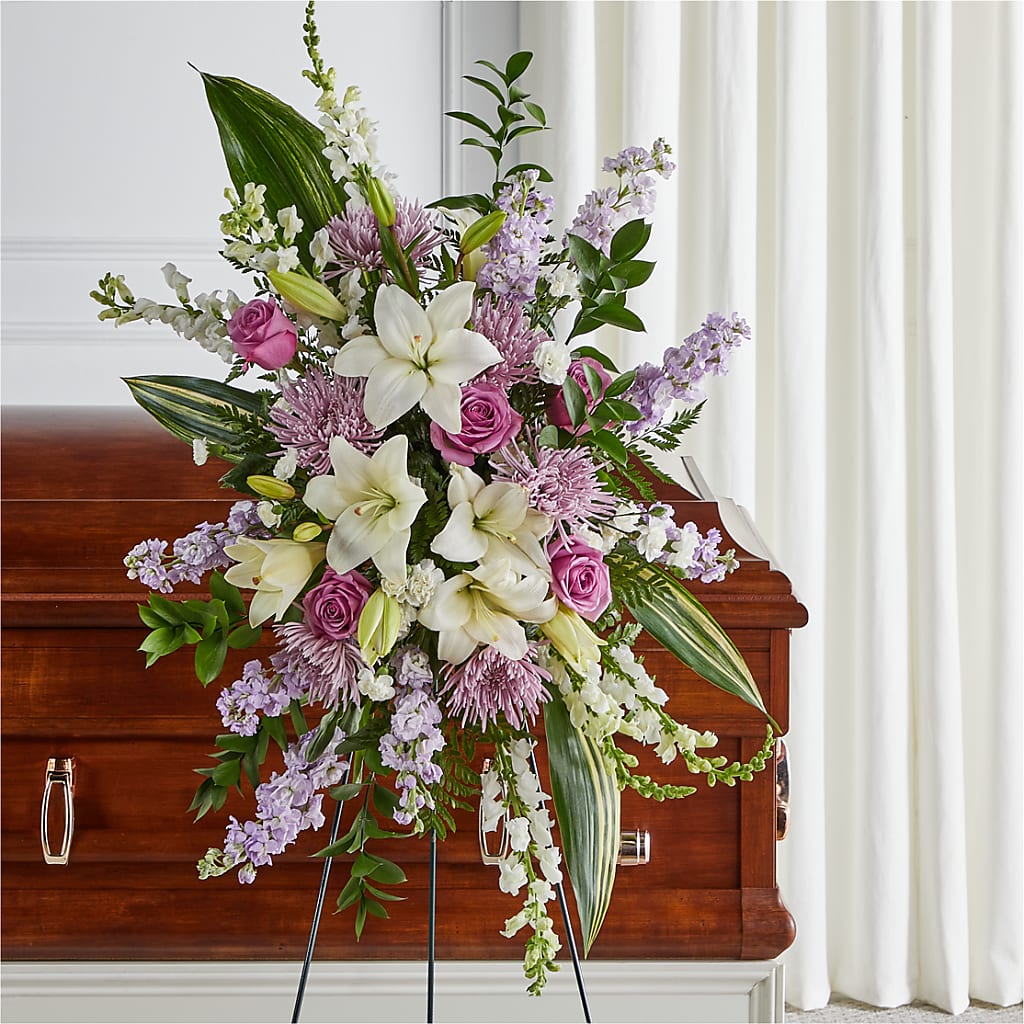 Grateful Hearts Standing Spray – Golden Gate Flowers, Naples FL
