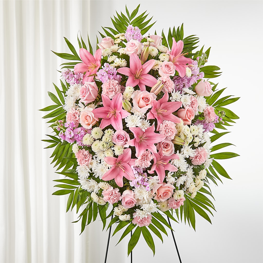 Offering Solace Standing Spray – Golden Gate Flowers, Naples FL