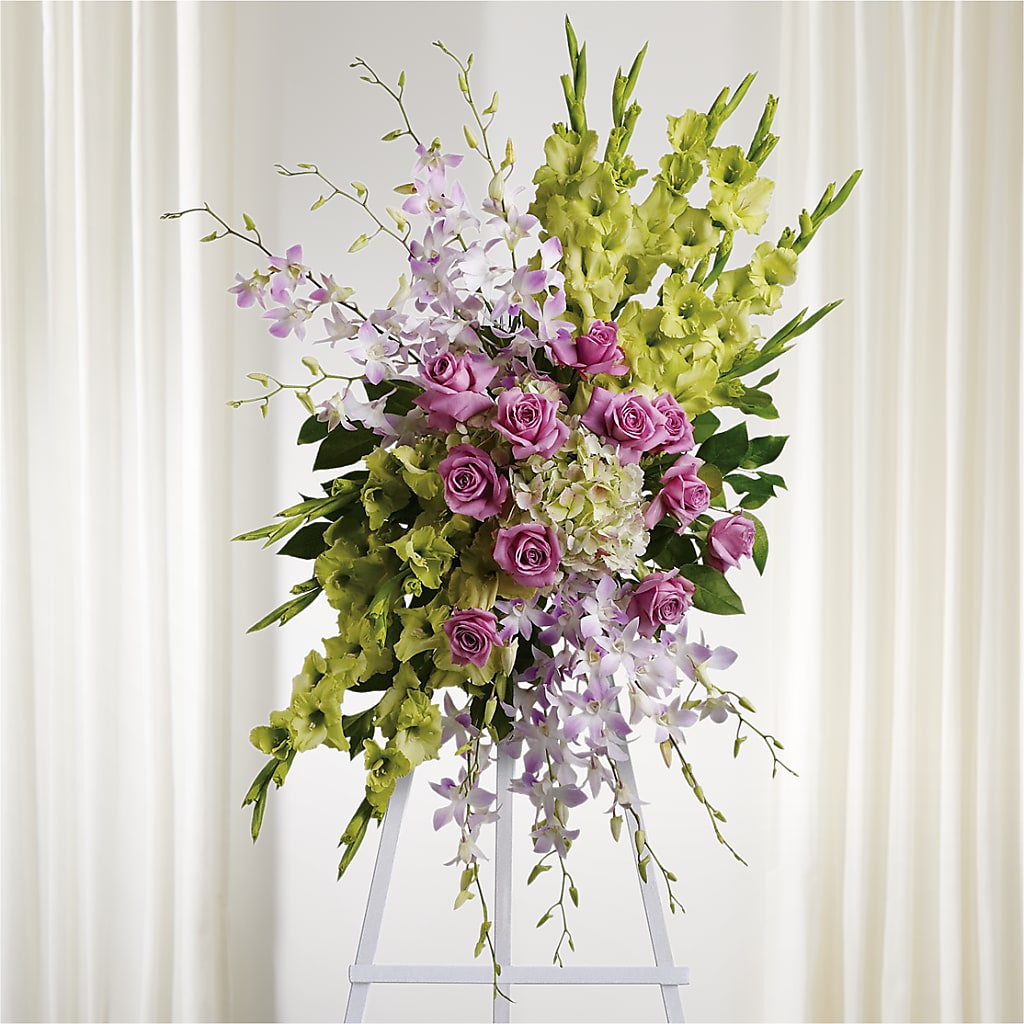 Lasting Legacy Standing Spray – Golden Gate Flowers, Naples FL