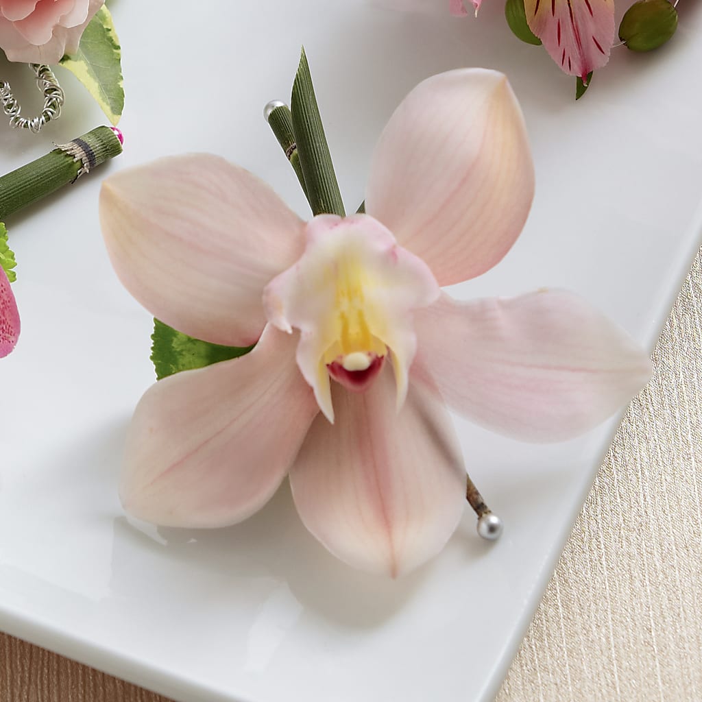 Pink Cymbidium Boutonniere – Golden Gate Flowers, Naples FL