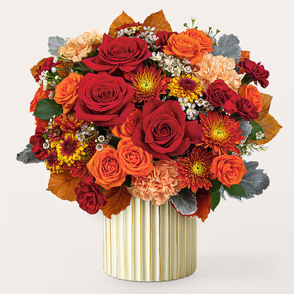 Merlot Bouquet with Ivory Vase –  Golden Gate Flowers, Naples FL