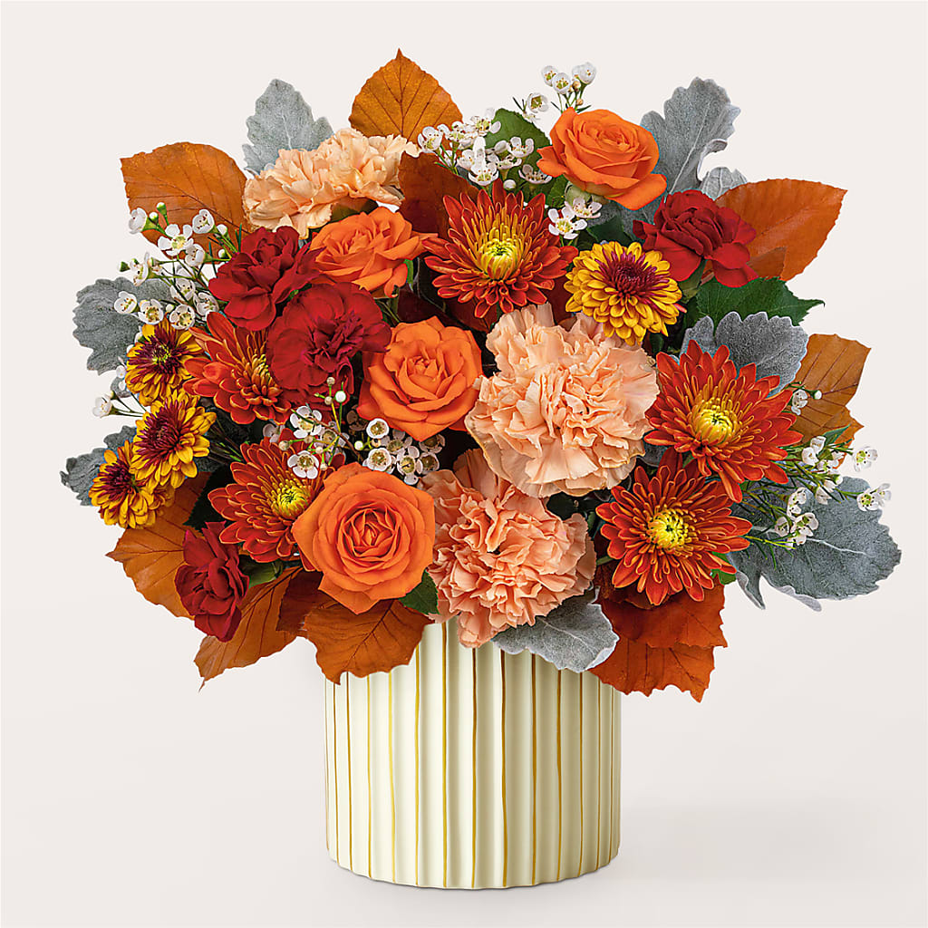 Merlot Bouquet with Ivory Vase –  Golden Gate Flowers, Naples FL