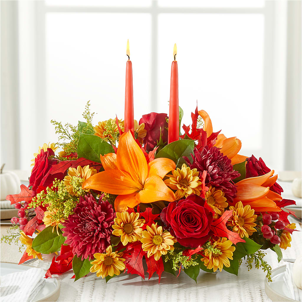 Autumn's Embrace Centerpiece –  Golden Gate Flowers, Naples FL